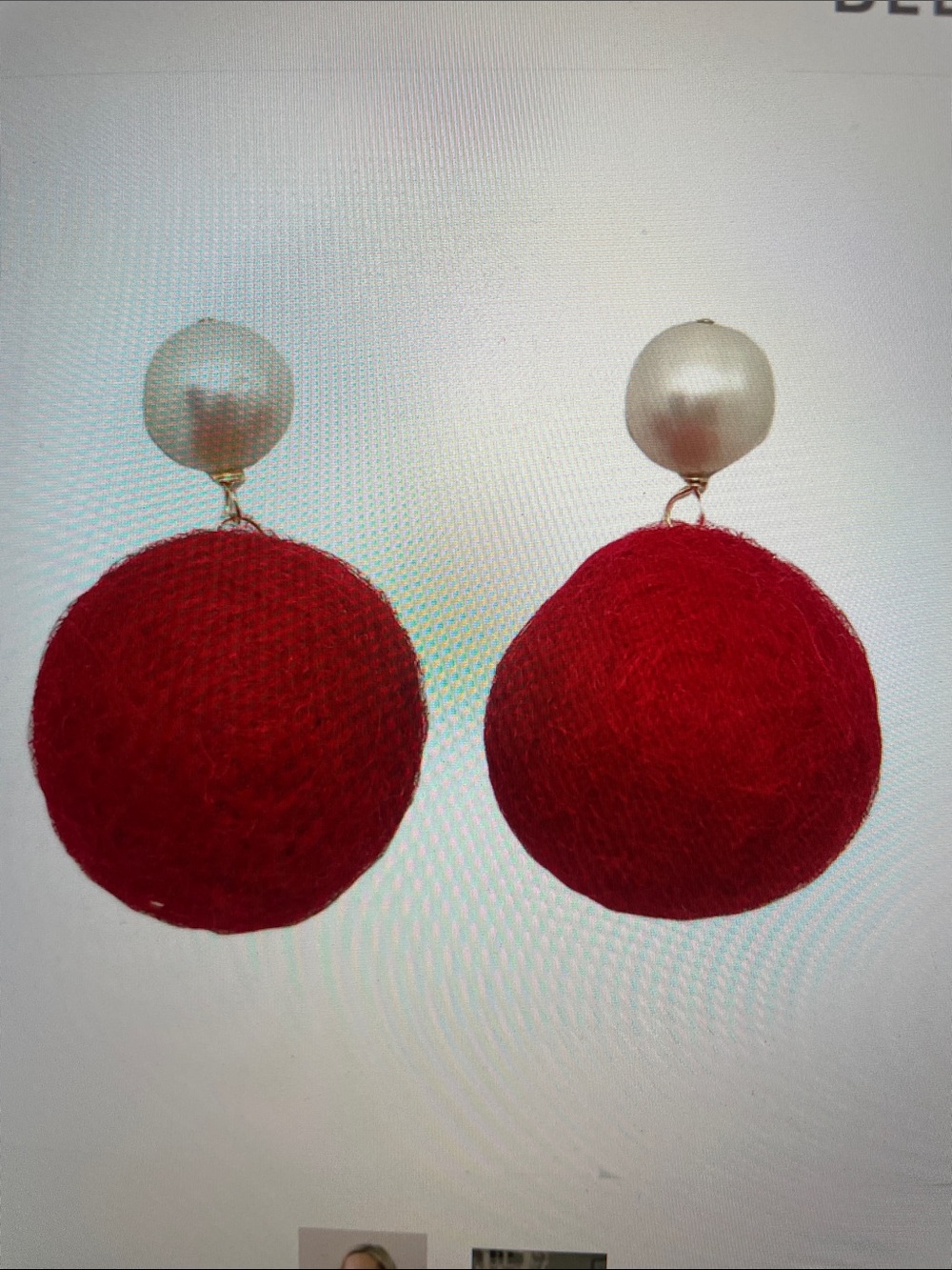 Meg Carter best selling Belle earring in red - Picture 3 of 6